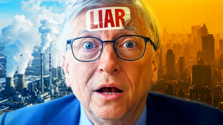 Miniature YouTube avec Bill Gates qui a un sticker MENTEUR sur le front